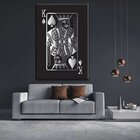 Quadro Decorativo Grande Conceitual Silver King Of Spades - 1