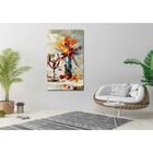 Quadro Decorativo Grande Conceitual Taça, Vaso E Flores - 100