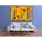 Quadro Decorativo Grande Conceitual Tríplice Europeia - 180x1