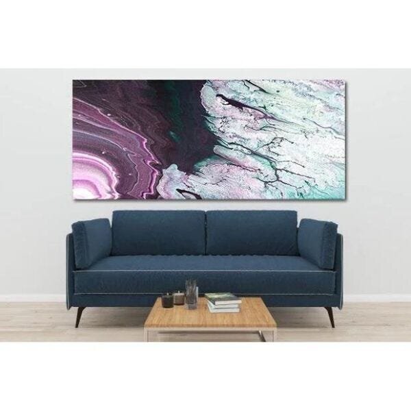 Quadro Decorativo Grande Contemporâneo Abstrato Lilac - 150x1