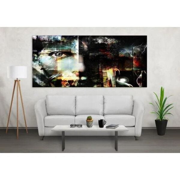 Quadro Decorativo Grande Contemporâneo Face Geometric - 150x1