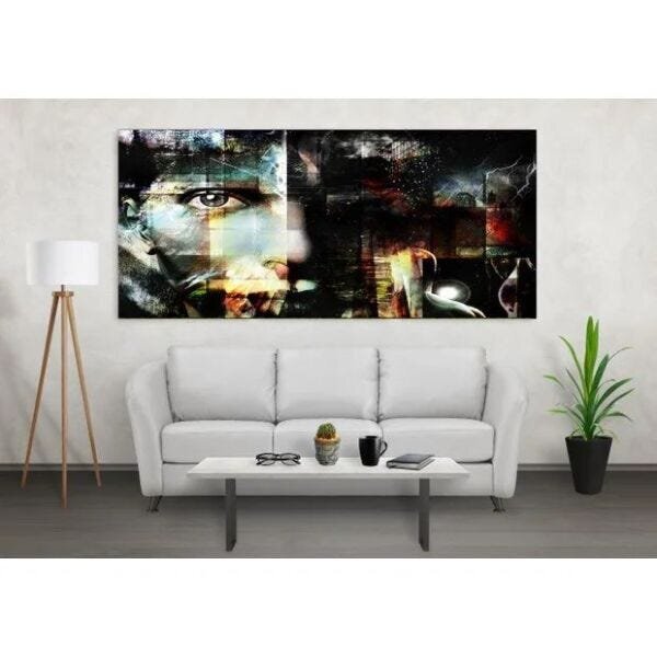 Quadro Decorativo Grande Contemporâneo Face Geometric - 150x8