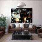 Quadro Decorativo Grande Contemporâneo Face Geometric - 150x8