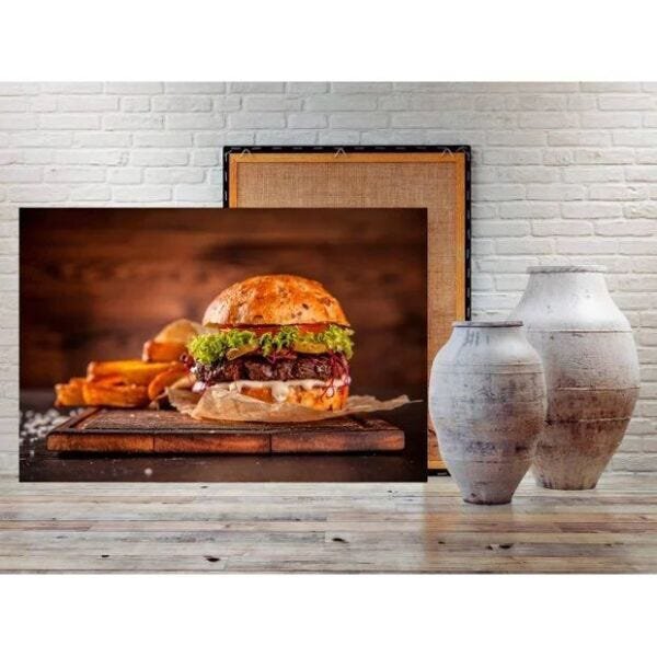 Quadro Decorativo Grande Contemporâneo Hamburguer - 180x135cm