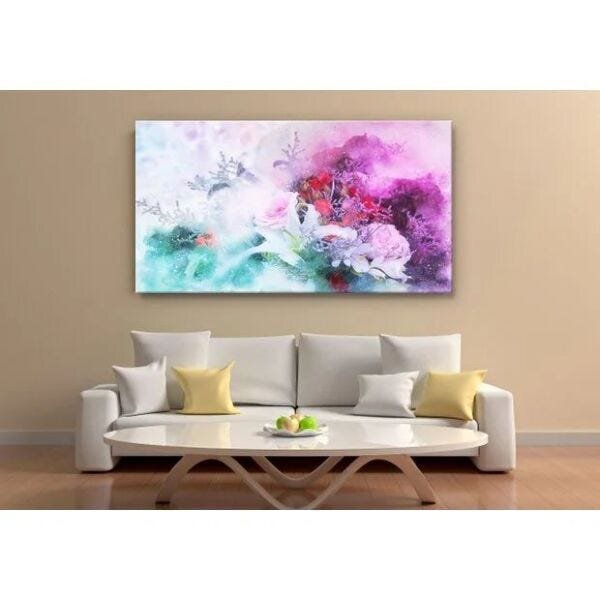 Quadro Decorativo Grande Floral Abstrato Buquê - 150x100cm
