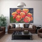 Quadro Decorativo Grande Floral D'amour Rose - 120x60cm