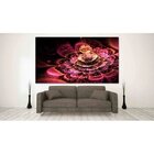 Quadro Decorativo Grande Floral Neon Pink Rose - 150x100cm