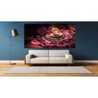Quadro Decorativo Grande Floral Neon Pink Rose - 150x80cm