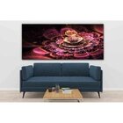 Quadro Decorativo Grande Floral Neon Pink Rose - 180x120cm