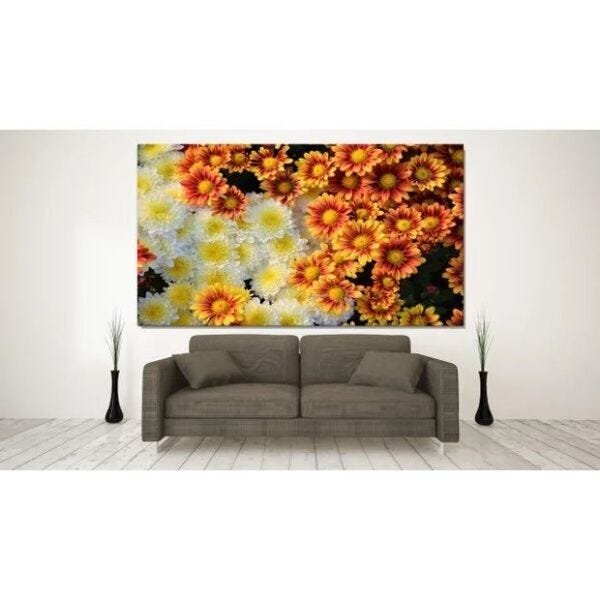 Quadro Decorativo Grande Floral Summer Flowers - 120x80cm