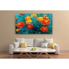 Quadro Decorativo Grande Floral Tagetes Patula - 120x80cm
