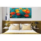Quadro Decorativo Grande Floral Tagetes Patula - 120x80cm