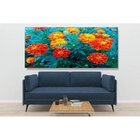 Quadro Decorativo Grande Floral Tagetes Patula - 200x120cm