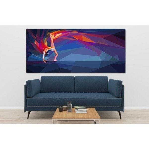 Quadro Decorativo Grande Low Poly Esportes Ginasta - 200x120cm