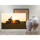 Quadro Decorativo Grande Motocicleta Sunset - 120x80cm