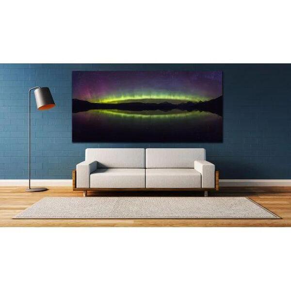 Quadro Decorativo Grande Paisagem Aurora Borealis - 150x80cm