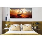Quadro Decorativo Grande Paisagem Barco Á  Vela - 150x80cm