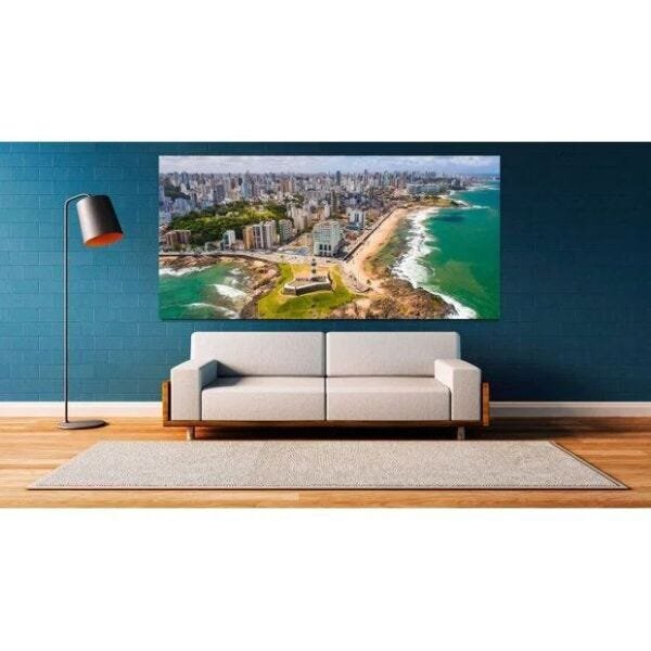Quadro Decorativo Grande Paisagem Cidade Farol Da Barra - 150