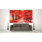 Quadro Decorativo Grande Paisagem Jardim Vermelho - 200x120cm