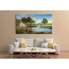 Quadro Decorativo Grande Paisagem Lagoa No Verão - 150x80cm