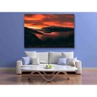 Quadro Decorativo Grande Paisagem Por Do Sol Nas Montanhas -