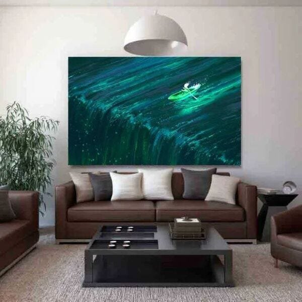 Quadro Decorativo Grande Paisagem Queda D'água - 180x135cm