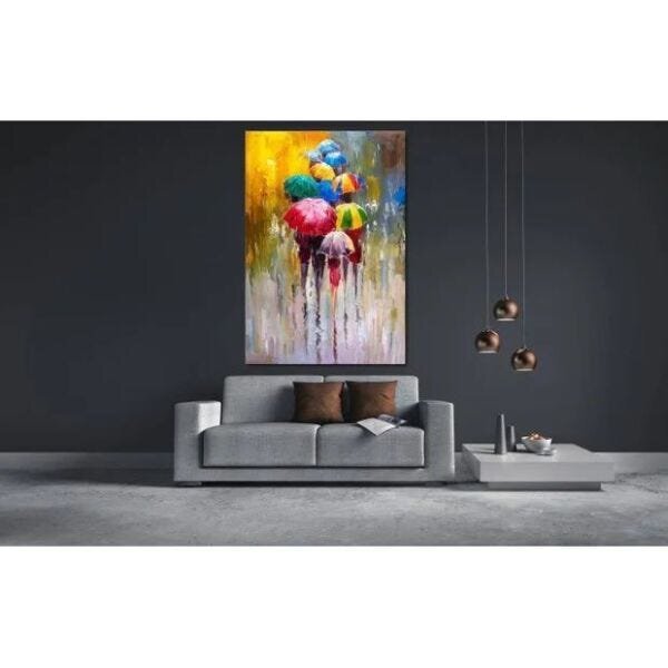Quadro Decorativo Grande Umbrella Paint - 200x100cm