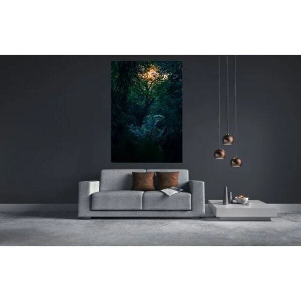 Quadro Decorativo Grande Vegetação Paisagem Folhagem Sol - 10