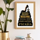 Quadro Decorativo Grifes 33x24cm - Com Vidro Moldura Branca