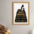 Quadro Decorativo Grifes 33x24cm Moldura Preta