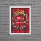 Quadro Decorativo Guirlanda Vermelha 24x18cm Moldura:madeira