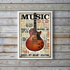 Quadro Decorativo Guitarra Music marrom 45x34cm - Com Vidro M