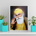 Quadro Decorativo Guru Nanak 45x34cm Moldura:madeira Preta