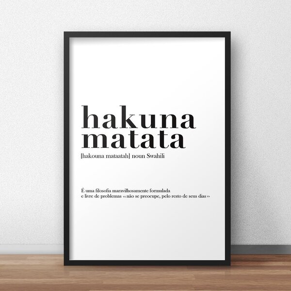 Quadro Decorativo Hakuna Matata 50X70cm Preto | Leroy Merlin