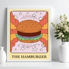 Quadro Decorativo Hamburguer - Carta Tarot 24x18cm Moldura Pr
