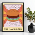 Quadro Decorativo Hamburguer - Carta Tarot 24x18cm Moldura Pr