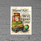 Quadro Decorativo Have Art Travel 24x18cm - Com Vidro Moldura