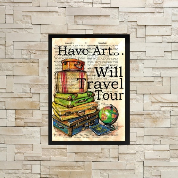 Quadro Decorativo Have Art Travel 24x18cm Moldura:madeira Bra