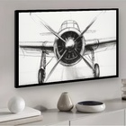 Quadro Decorativo Hélice Avião Vintage  - 50x70cm Moldura Bra