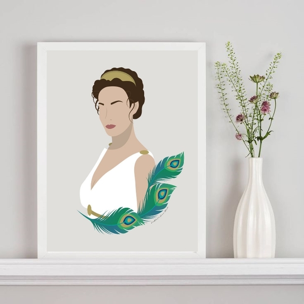 Quadro Decorativo Hera- Deusa Das Mulheres 33x24cm Moldura:ma