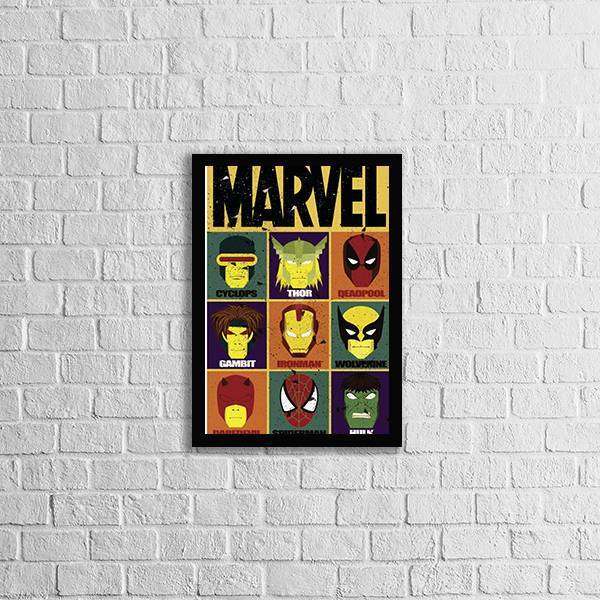 Quadro Decorativo Heróis Da Marvel 45x34cm A3 (45 X 34)