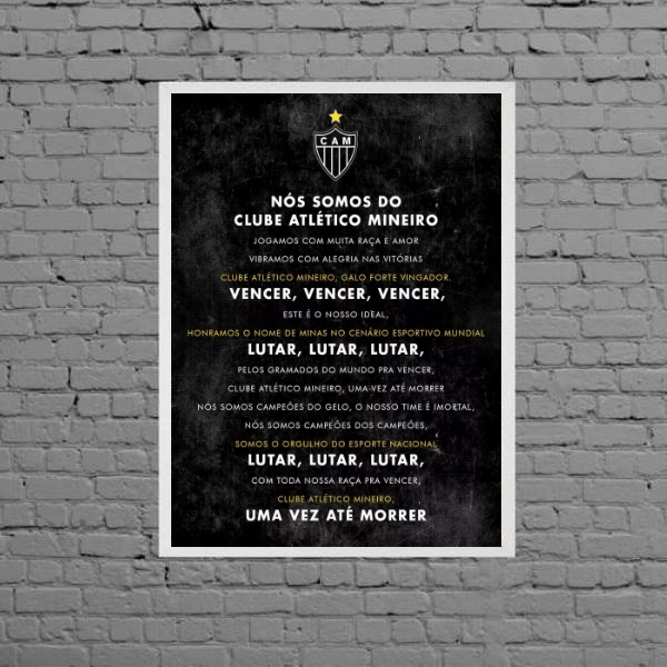 Quadro Decorativo Hino Do Galo 45x34cm - Com Vidro Moldura:ma