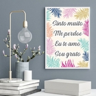 Quadro Decorativo Ho' Oponopono Mágico- Folhas 33x24cm - Com