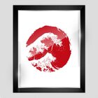 Quadro Decorativo Hokusai, Moldura Com Vidro Fine Art