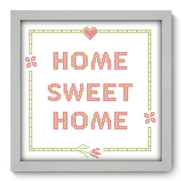 Quadro Decorativo - Home Sweet Home - 33cm X 33cm - 149qdrb