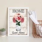 Quadro Decorativo Home Sweet Home- Flores 45x34cm Moldura:mad