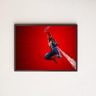 Quadro Decorativo Homem Aranha Teia 33x24cm - Com Vidro Moldu