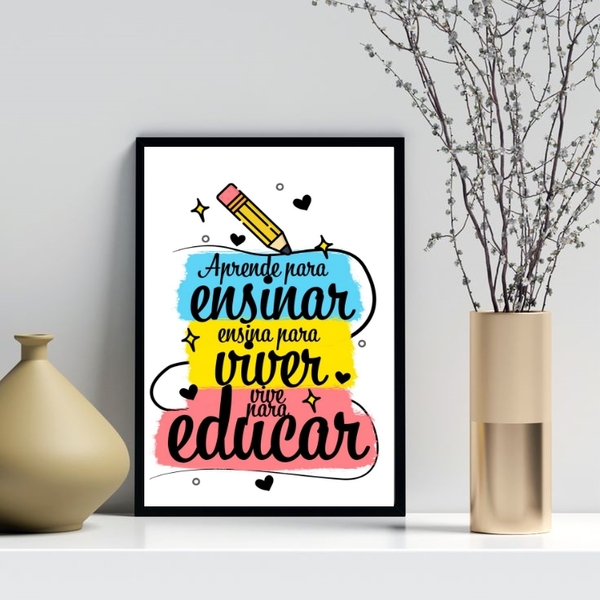 Quadro Decorativo Homenagem Para Professores 33x24cm Moldura: