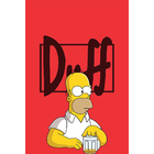 Quadro Decorativo Homer Simpsons Duff Cerveja 20x25