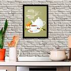 Quadro Decorativo Hora Do Chá 33x24cm - Com Vidro Moldura:mad